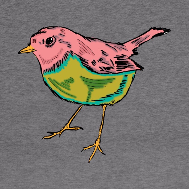 Pink and Green Bird by Katherine Montalto